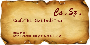 Csáki Szilvána névjegykártya